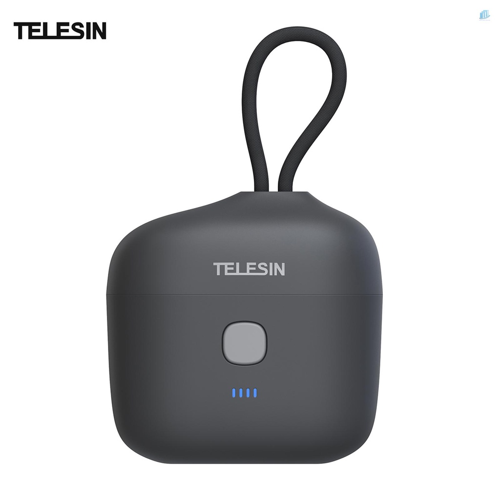TELESIN Hộp Sạc Micro Không Dây 3 Rãnh TE-WMB-001 Tích Hợp Pin 4000mAh Type-C 18W Tiện Dụng