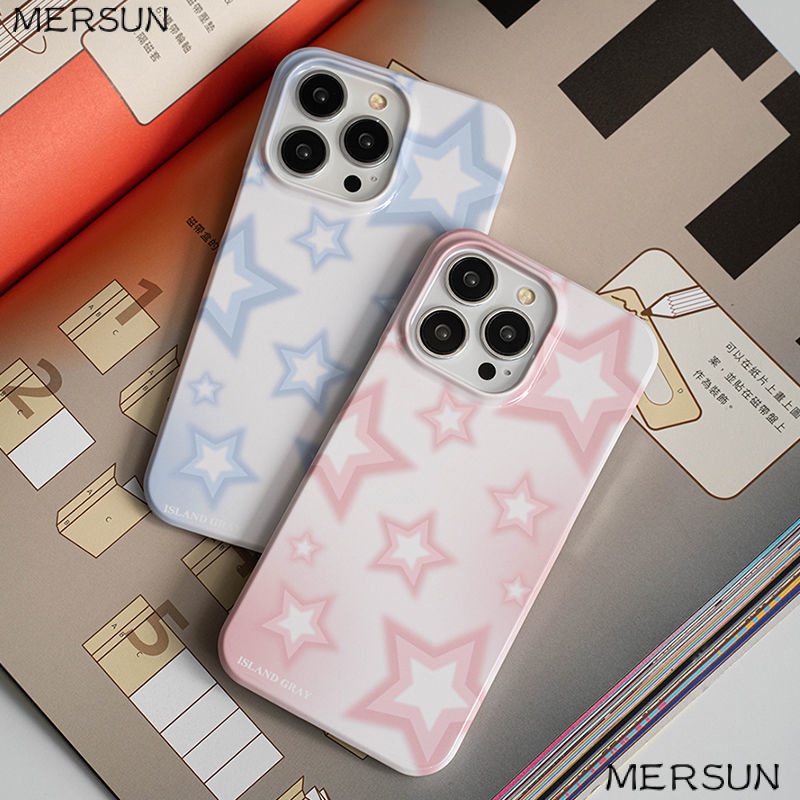 Ốp Điện Thoại Cứng Họa Tiết Ngôi Sao Màu Gradient Cho Iphone 13 78 1211Max 14pro