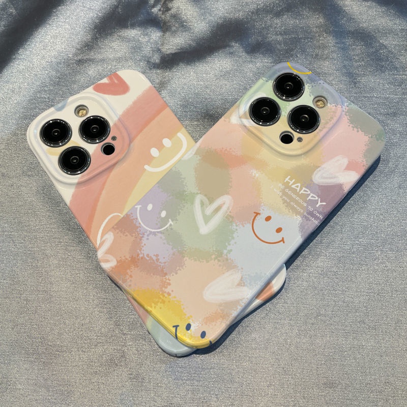 Ốp Điện Thoại Hình Mặt Cười Cầu Vồng Cho Iphone 8xs 14 11 Xr / promax plus 7 Iphone12 / / 13 OD3S