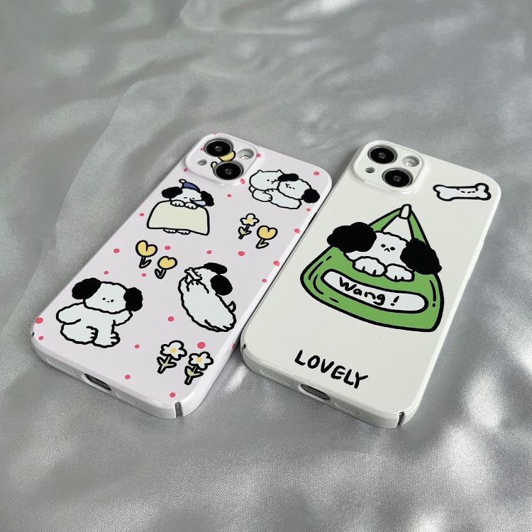 Ốp Điện Thoại Cứng + Phim Dán Bảo Vệ Toàn Diện Họa Tiết Cún Con Dễ Thương Cho iPhone1213 811xs xriphone14pro / YD3F 7
