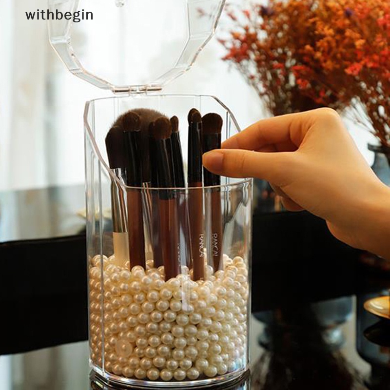 Giá Đỡ Cọ Trang Điểm Chất Liệu Acrylic Trong Suốt