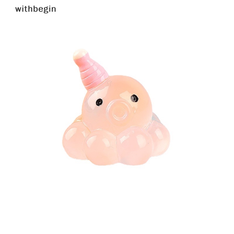 Bộ 2 Tượng Bạch Tuộc Hoạt Hình Bằng Nhựa Resin Phát Sáng Trang Trí Sân Vườn