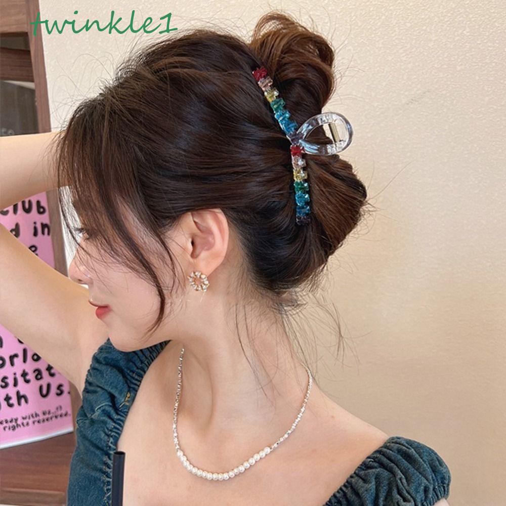 Kẹp Tóc Càng Cua Bằng Nhựa Họa Tiết Hình Học / Cá Mập Phong Cách Hàn Quốc Đơn Giản Sáng Tạo