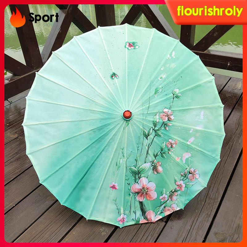 Dù Vải Lụa Thủ Công Chống Mưa Phong Cách Trung Hoa Cho Nữ