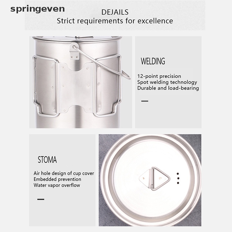 Cốc Uống Nước Bằng Thép Không Gỉ Có Tay Cầm Có Thể Gấp Gọn Tiện Dụng Mang Theo Du Lịch