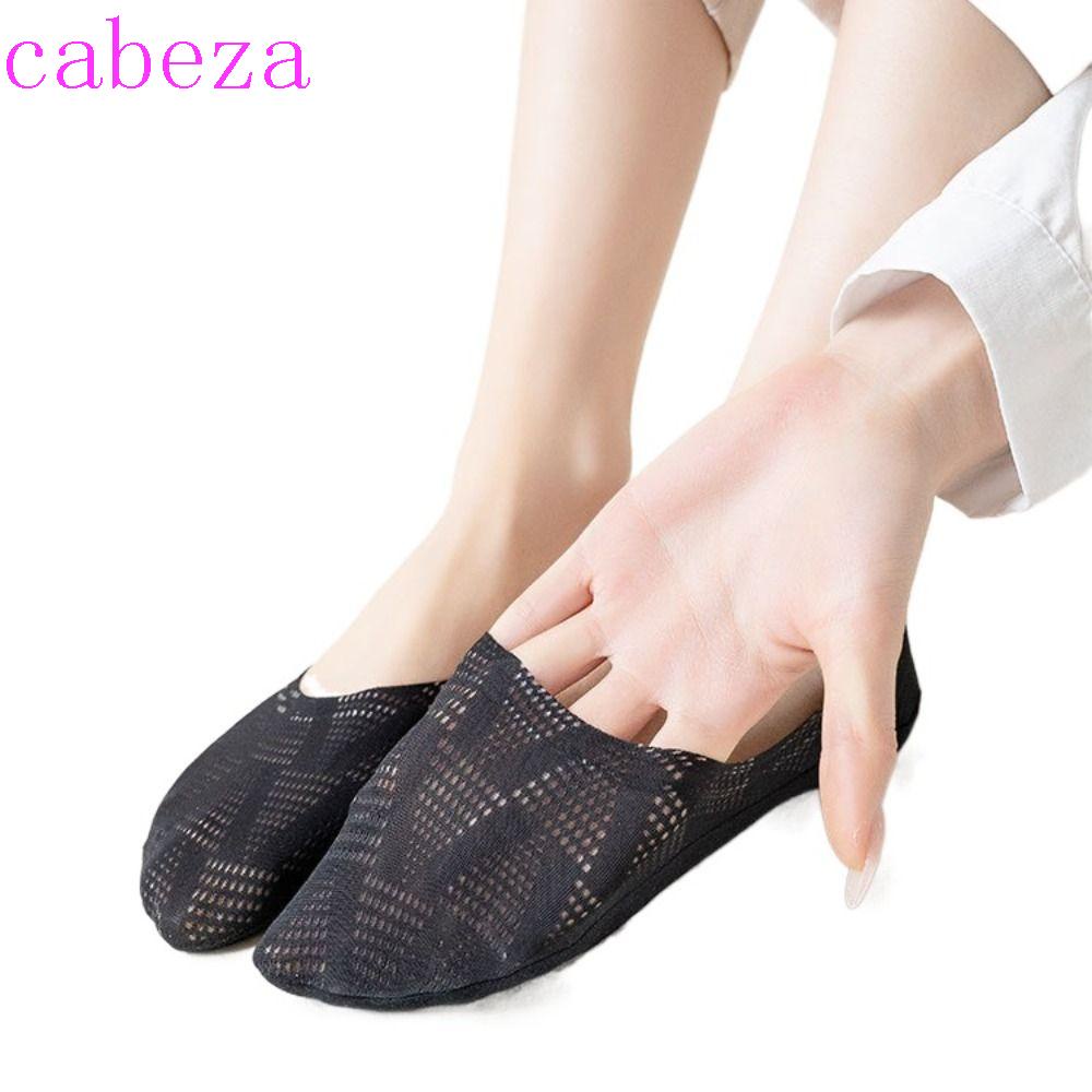 Vớ Thuyền Bằng Lụa Lạnh Phối Lưới Co Giãn Màu Trơn Thoải Mái Chống Trượt