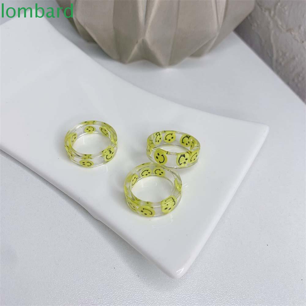 Nhẫn Acrylic Màu Kẹo Ngọt Họa Tiết Hoạt Hình Phong Cách Hàn Quốc Cho Nữ