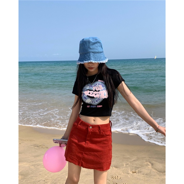 NZN Áo Thun Croptop Tay Ngắn In Chữ NZN Thời Trang Cho Nữ