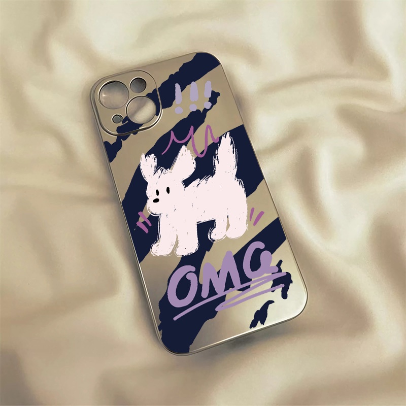 Ốp Điện Thoại TPU Silicon Mềm Mạ Điện Hình Cún Cho IPhone 11 14 13 12 Pro XS Max XR X 8 7 6S Plus