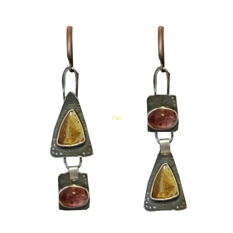 Khuyên Tai Kim Loại Hình Tam Giác Phong Cách Vintage