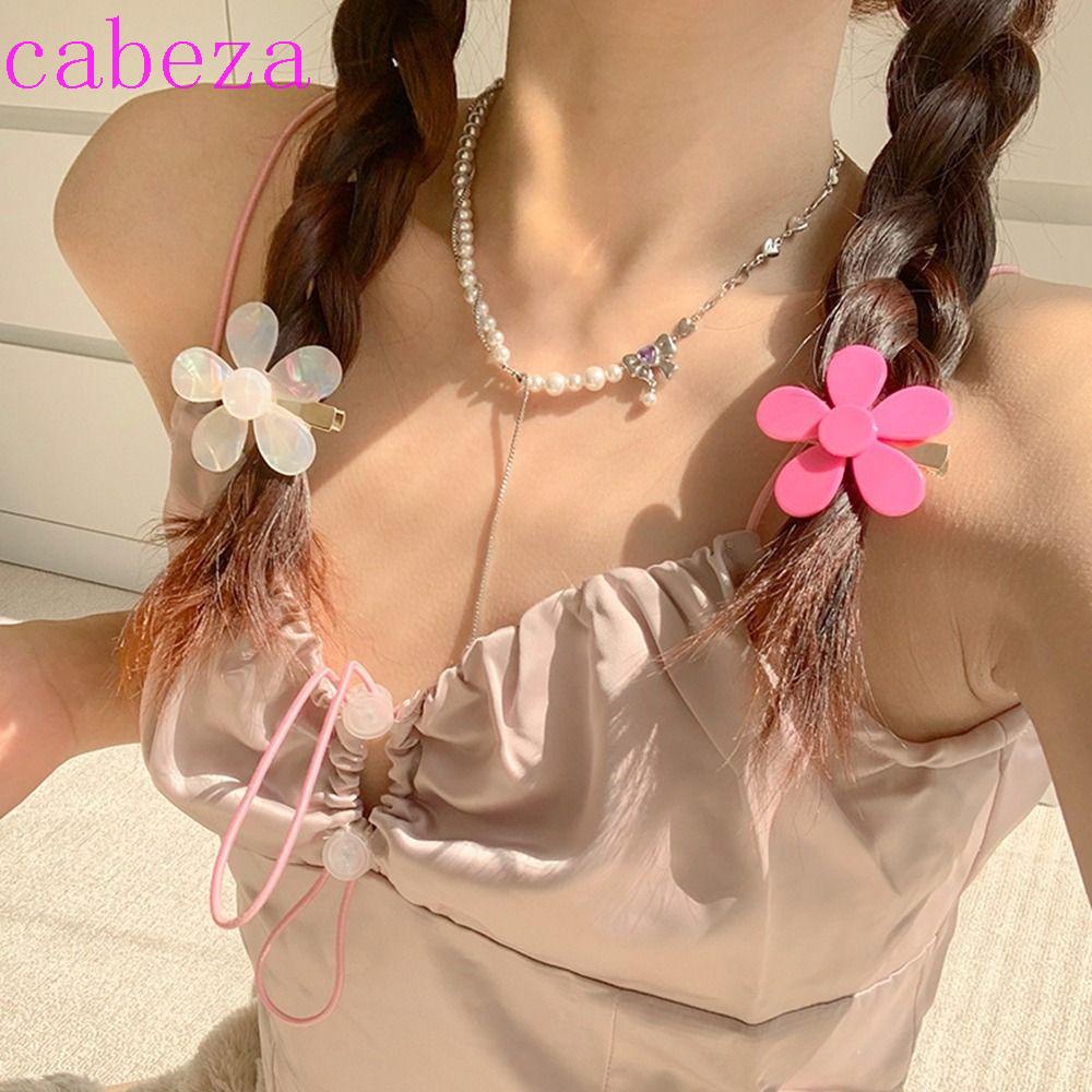 Kẹp Tóc Mái Mỏ Vịt Đính Hoa Axit Acetic Y2K Màu Kẹo Ngọt Phong Cách Retro Dễ Thương Dành Cho Bạn Nữ