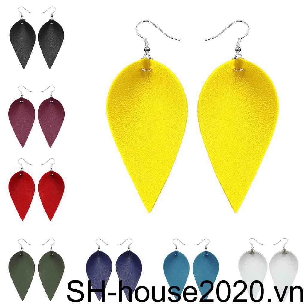 Đôi Khuyên Tai Dài Chất Liệu Da Phong Cách Boho Thời Trang Cho Nữ