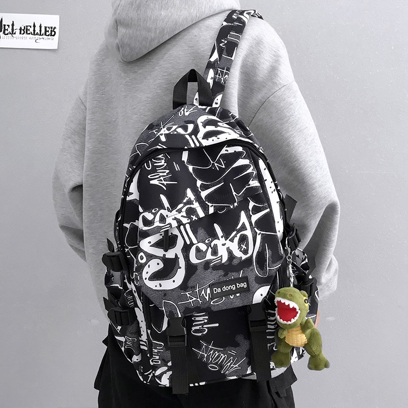 Balo Thương Hiệu Thời Trang Nam Instagram Sành Điệu Mát Mẻ Dung Tích Lớn Graffiti Nam Sinh Viên ĐạTrung Học
