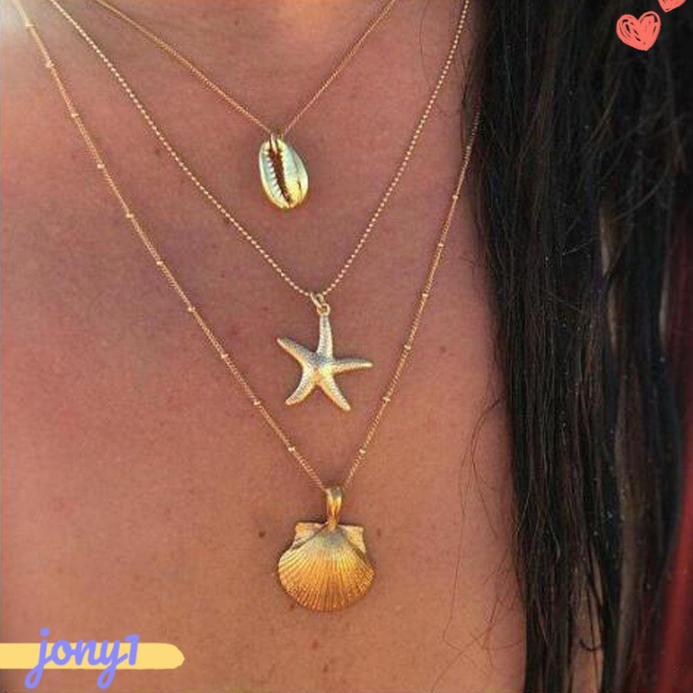 Vòng Cổ Choker Nhiều Lớp Mặt Vỏ Sò Thời Trang Cho Nữ|Trang Sức Vòng Đeo Tay Thời Trang Đi Biển Sành Điệu