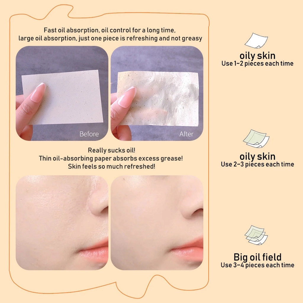 Set 100 / 50 Tờ Giấy Thấm Dầu Làm Sạch Da Mặt Tiện Dụng
