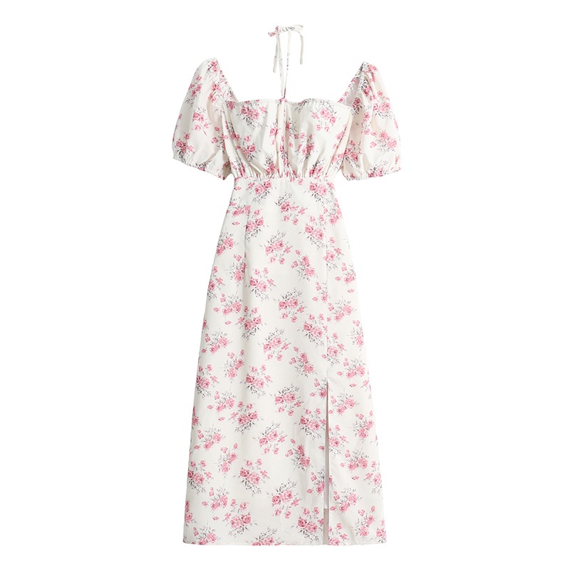 NRVP Đầm Dài Tay Ngắn In Hoa Độc Đáo Thời Trang Mùa Hè Hàn Quốc 2023 Dành Cho Bạn Nữ