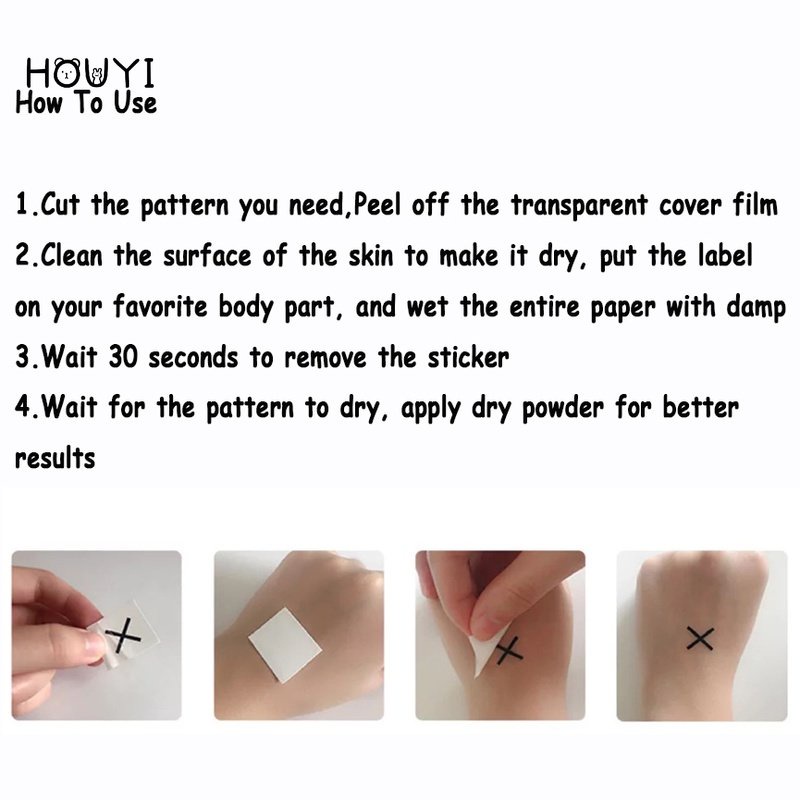 Hình Xăm Dán Tạm Thời Họa Tiết Ngôi Sao / Mặt Cười / Trái Tim / Hoa Đơn Giản Chống Thấ