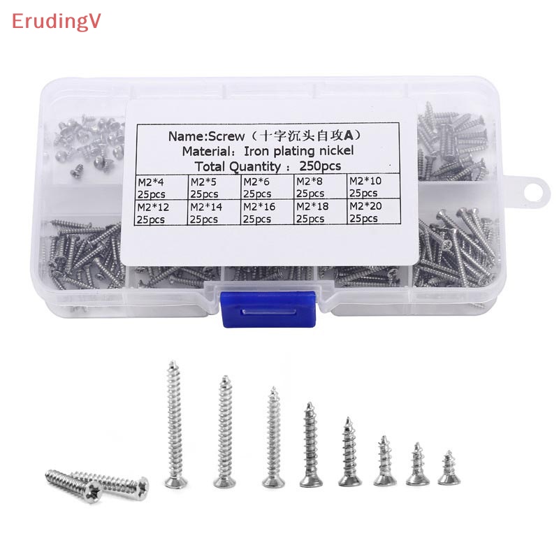 Bộ 250 Đinh Vít M2 Tự Cắt Chuyên Dụng Cho Chế Biến Gỗ