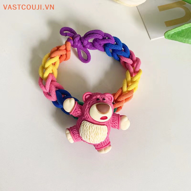 Vòng Tay Dây Cao Su Bện Thủ Công Tự Làm Hình Gấu / Dâu Tây Dễ Thương Cho Cặp Đôi