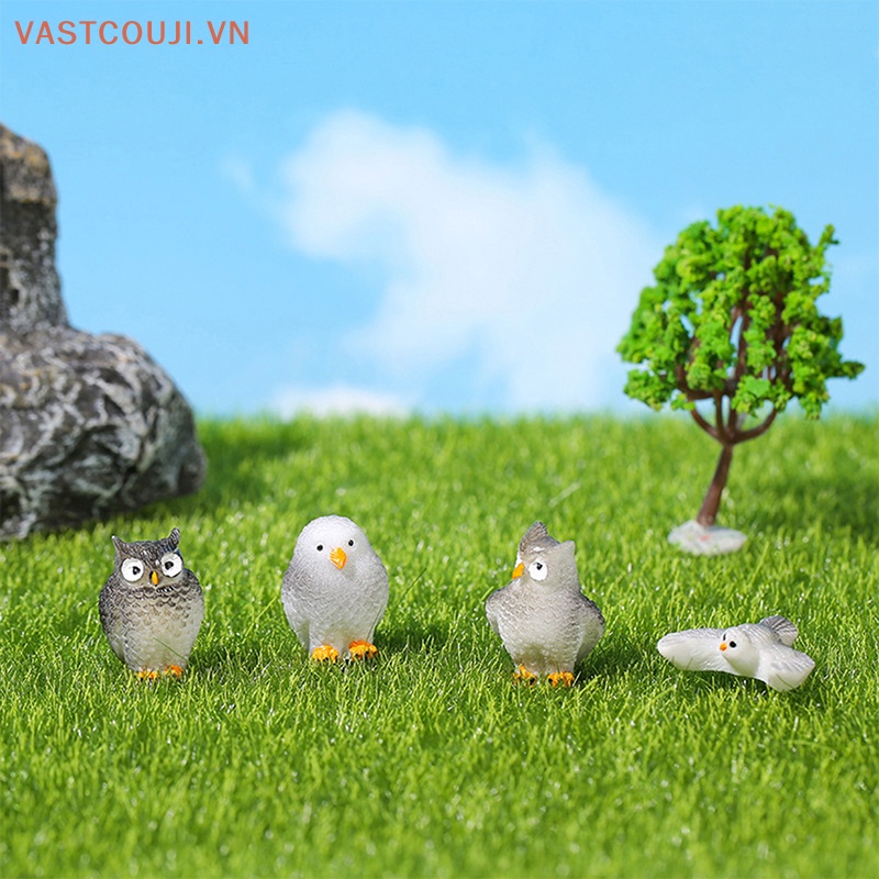 Mô Hình Chim Cú Mèo Bằng Nhựa Resin Dễ Thương Trang Trí Tiểu Cảnh DIY
