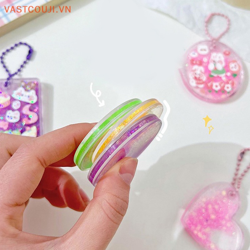 Nhãn Dán Acrylic Trong Suốt Họa Tiết Trái Tim VASTJI Kpop Guka Girl Trang Trí Album Ảnh DIY