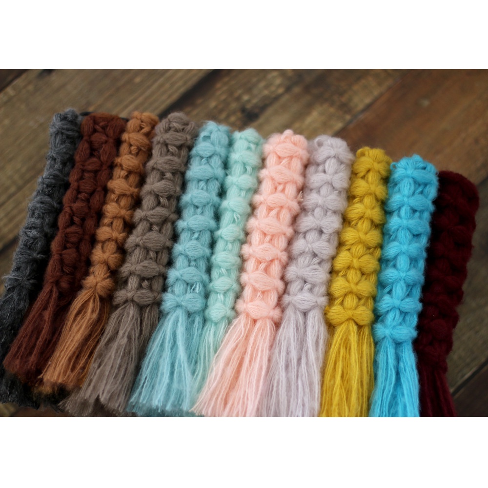 Chăn Dệt Kim Mềm Mại Phối Tua Rua Phong Cách Vintage Dùng Làm Đạo Cụ Chụp Ảnh Cho Bé Sơ Sinh