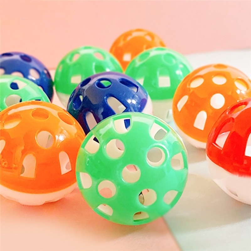 Bóng Lục Lạc Hình Tròn Bằng Nhựa Có Chuông Cho Mèo Cưng