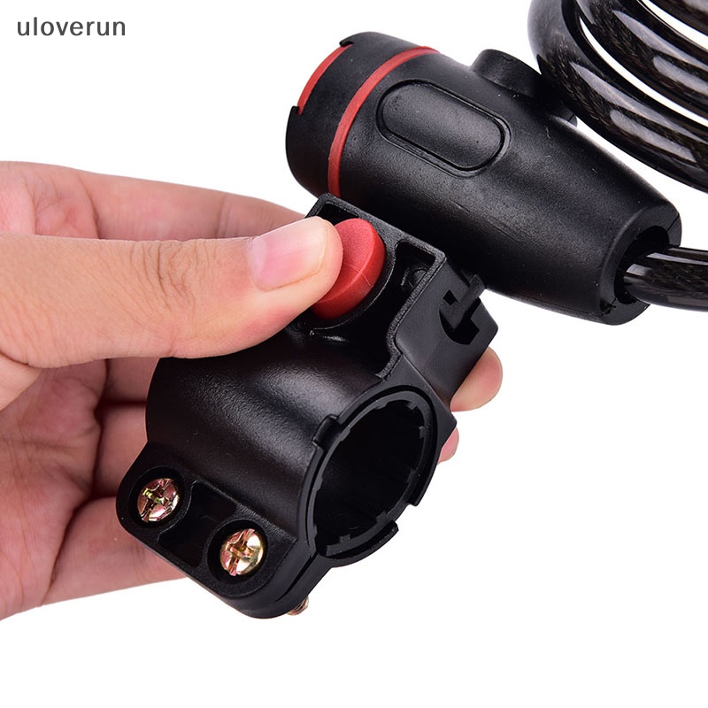 Uloverun 1 Dây Khóa Xe Đạp Xoắn Ốc Dài 90cm Bằng Thép + 2 Chìa Khóa vn