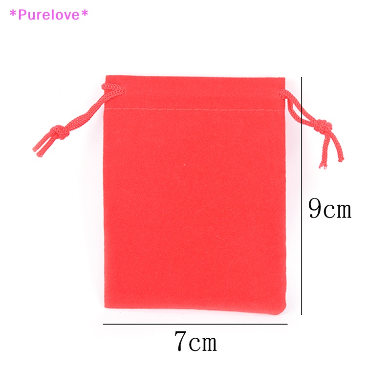 Set 10 Túi Nhung Dây Rút Kích Thước 7 * 9cm Dùng Để Đựng Quà Cưới Tiện Dụng