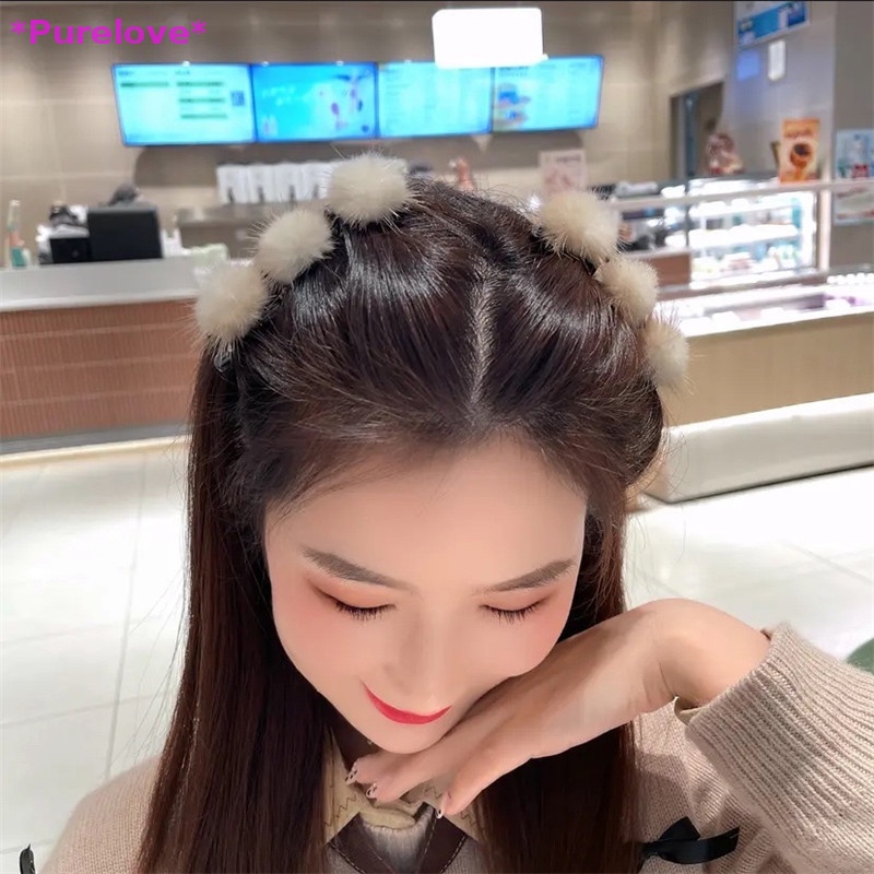 Kẹp Tóc Mái Bằng Lông Thời Trang Thu Đông Dành Cho Nữ Mới