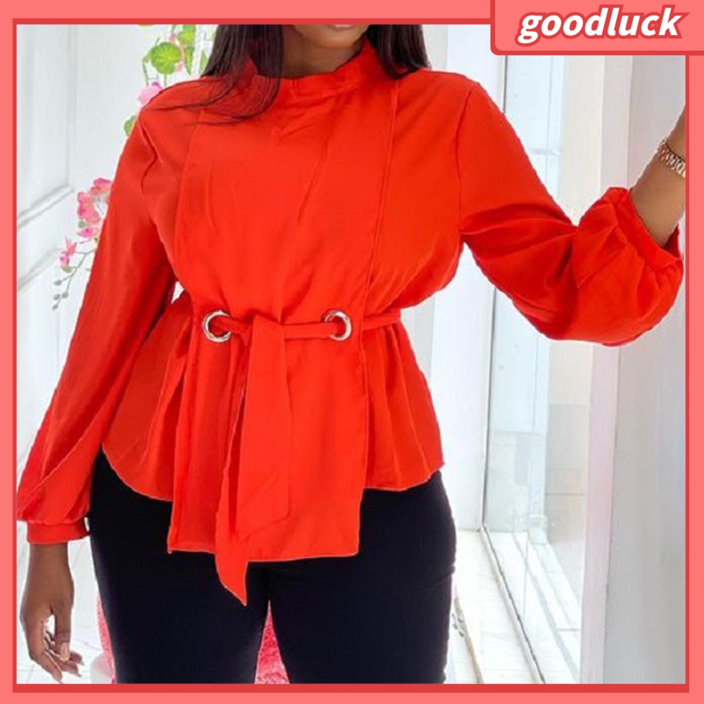 [ULK] Áo Sơ Mi Tay Dài Màu Trơn Dáng Rộng Màu Sắc Thanh Lịch Phù Hợp Với Mùa Hè Có Thể Giặt Máy Dành Cho Bạn Nữ