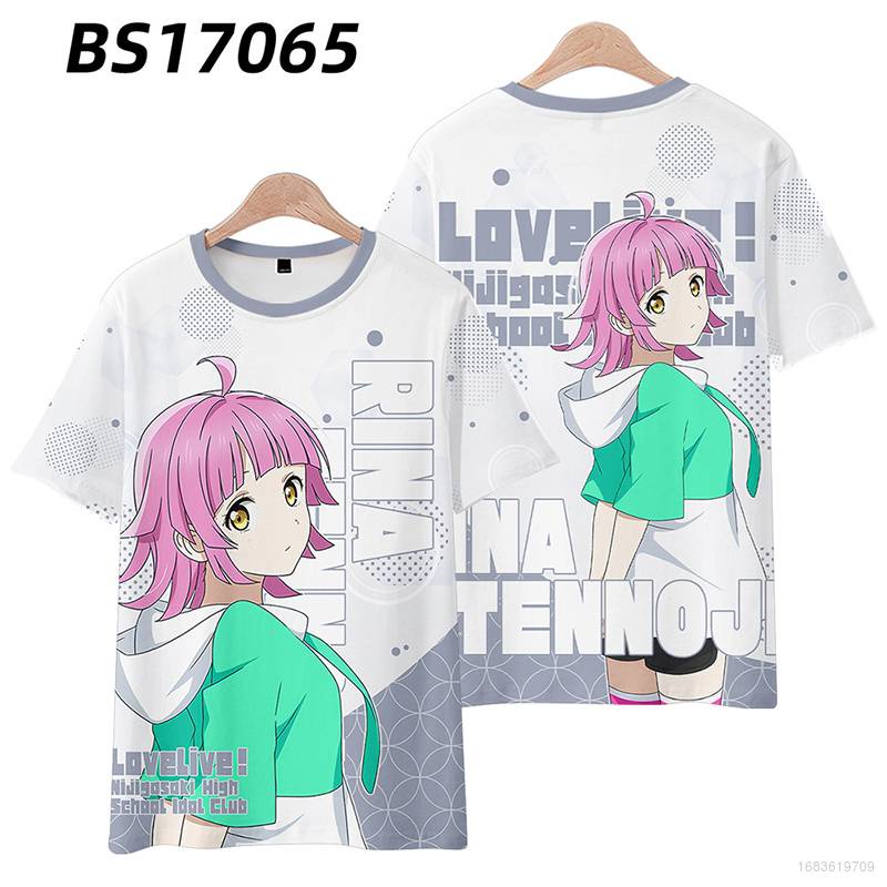 Yyds LoveLive! Áo Thun Tay Ngắn In Hình Yuki Rina Tennoji 3D Plus Size Cho Nữ