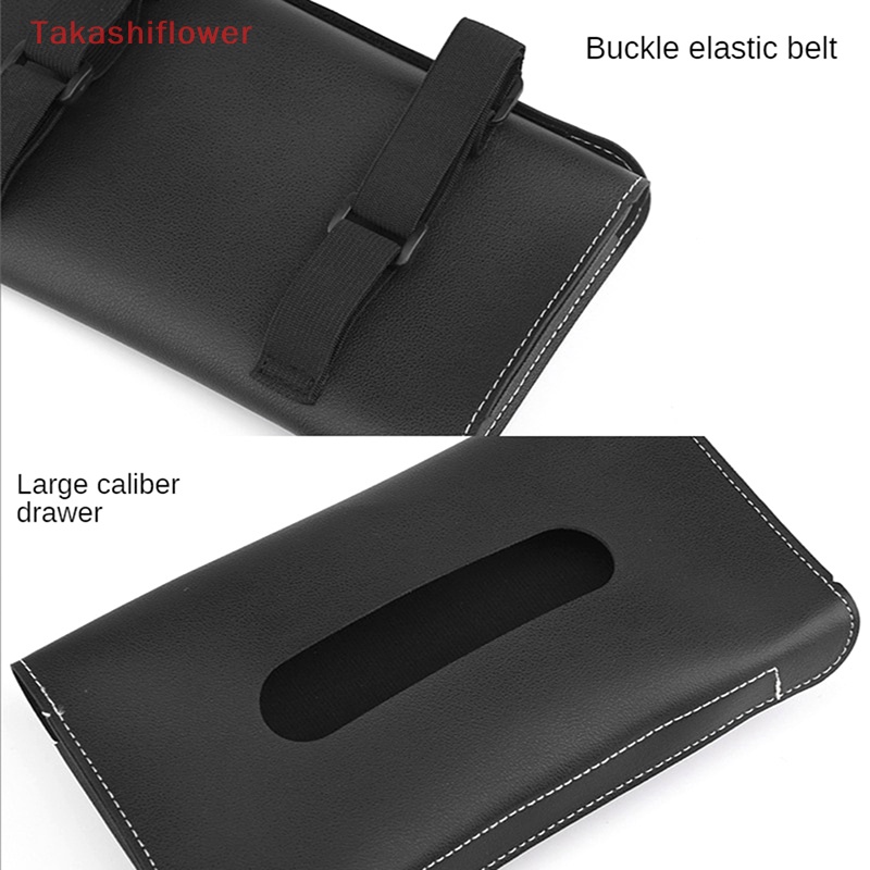 Vỏ Bọc Hộp Khăn Giấy Gắn Tấm Che Nắng Xe Hơi Có Khóa Cài Co Giãn Tiện Dụng