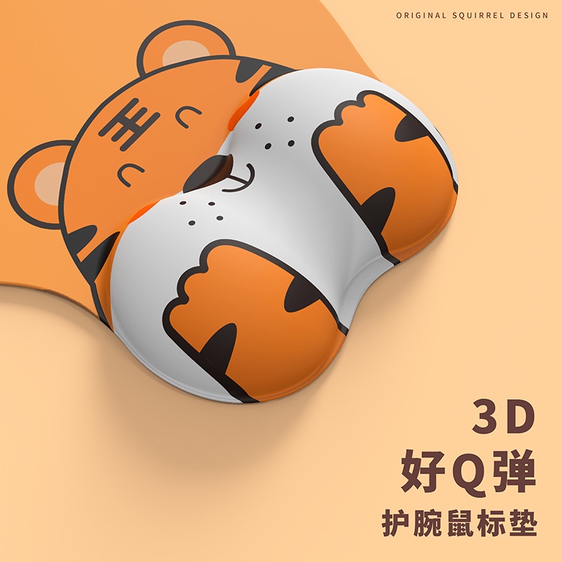 Miếng Lót Chuột Và Bàn Phím Bằng Silicon Hình Chú Hổ 3d Dễ Thương