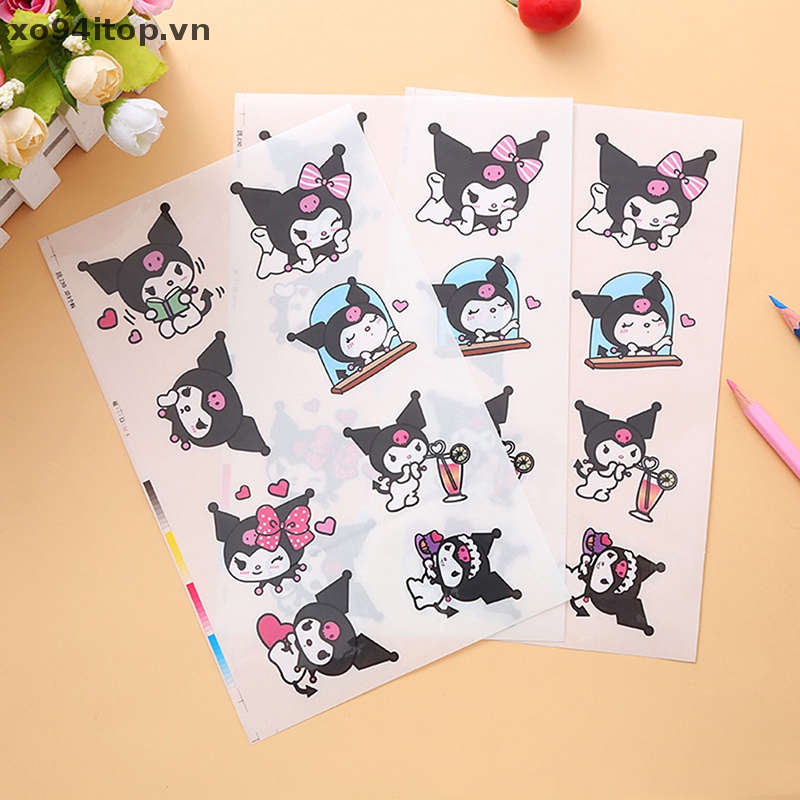 Set 5 Miếng Dán Hình Cinnamoroll Kuromi Hoạt Hình My Melody Kawaii Bằng Pvc Trong Suốt Chống Nước Tự Dính Trang Trí Đa Ứng Dụng