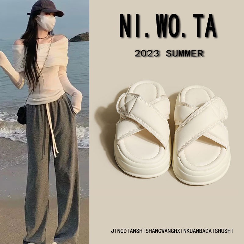 UOUO dép bánh mì Dép Sandal giày nữ Đế Dày Thời Trang Mùa Hè 2023 Cho Nữ HD050914