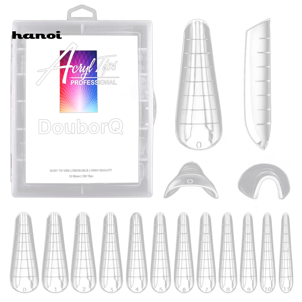Hộp 120 Đầu Nối Móng Tay Trong Suốt Siêu Mỏng Hình Chữ V Cho Nữ