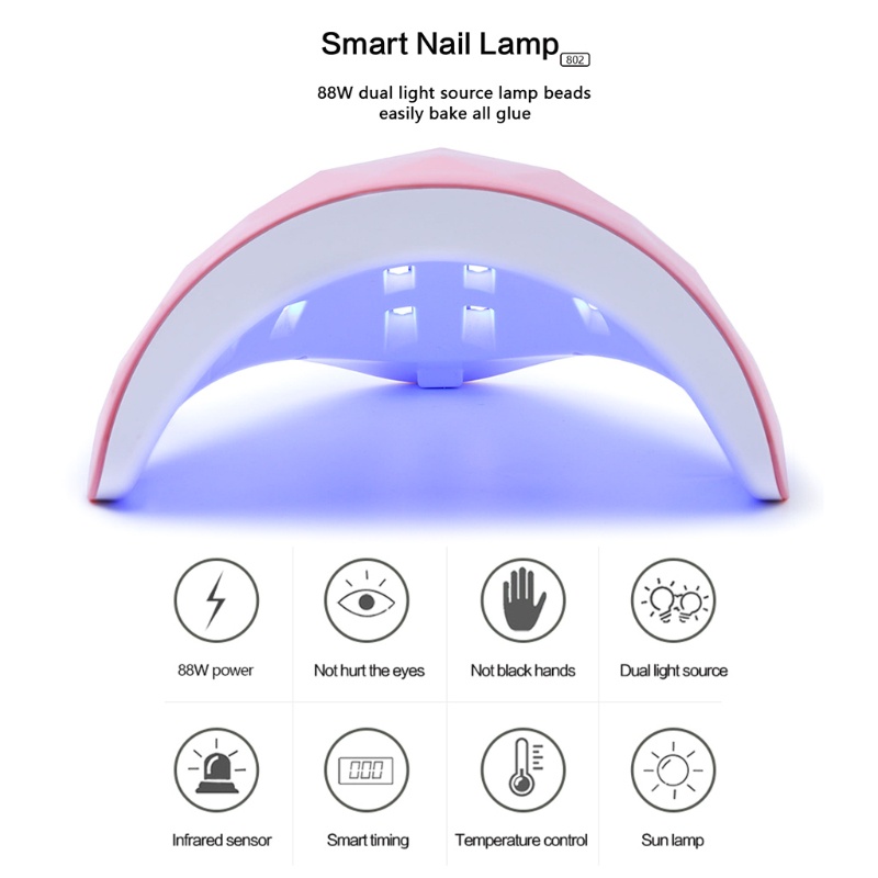 Đèn LED UV Hong Khô Sơn Móng Tay Chuyên Nghiệp Có Hẹn Giờ