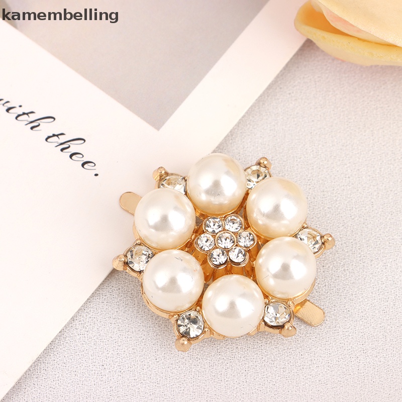 Kamembelling 1 Phụ Kiện Khóa Kẹp Giày Cao Gót Đính Đá Ngọc Trai Cho Nữ