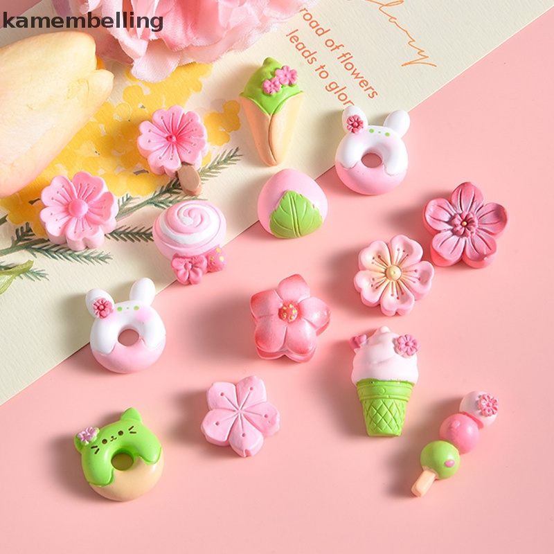 Set 10 Hoa Anh Đào Mini Bằng Nhựa Resin Trang Trí Ốp Điện Thoại