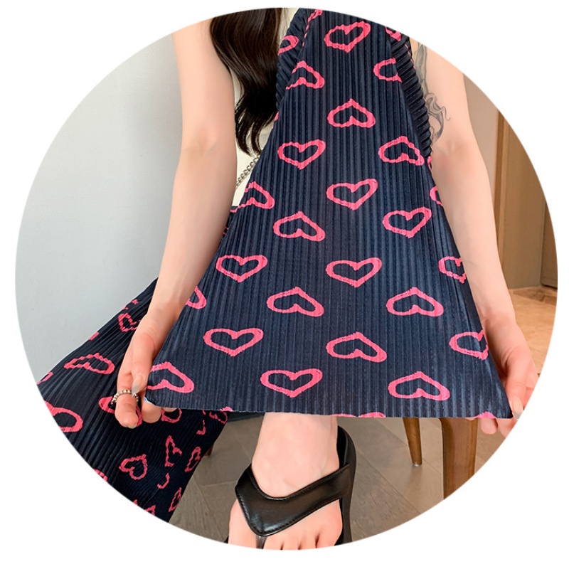 Quần Dài Nữ Ống Rộng Lưng Cao Màu Hồng Thời Trang