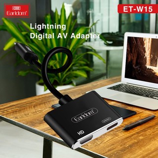Cáp chuyển đổi chân lightning to hdmi tivi, máy chiếu earldom et-w15 - home