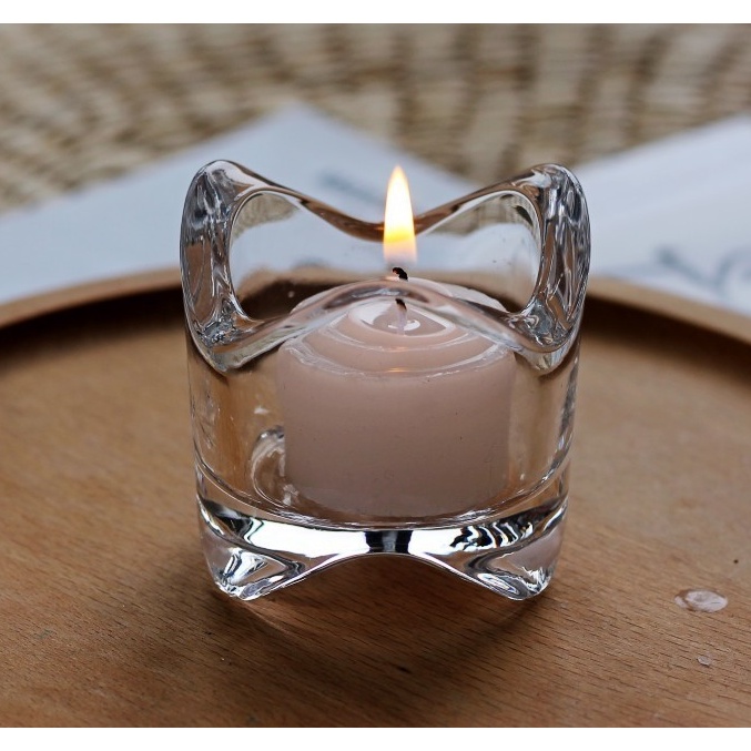 Ly đựng nến thuỷ tinh mẫu LƯỢN SÓNG không nắp sang trọng trang trí