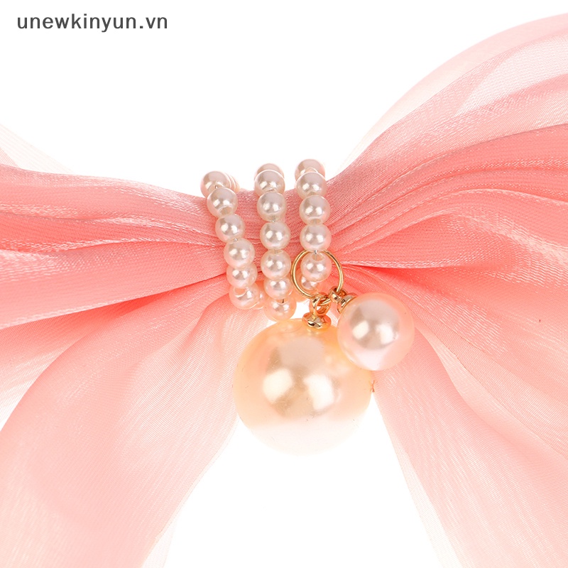 Kẹp Tóc Nơ Vải Chiffon Màu Trơn Cỡ Lớn Thời Trang Mùa Hè Cho Nữ