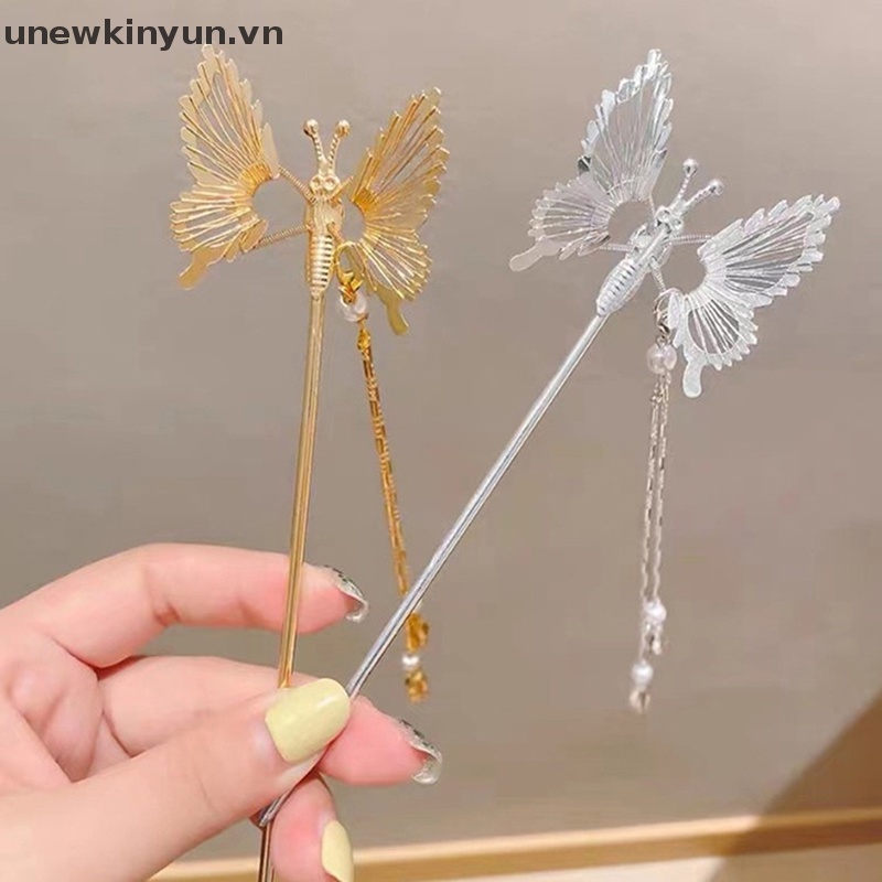 Trâm Cài Tóc Hình Chuồn Chuồn Phối Tua Rua Phong Cách Cổ Điển