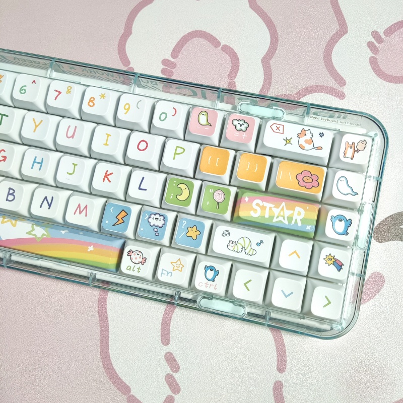 Đảng Động Vật Keycaps XDA Profile Hoạt Hình PBT Dye Sub Bàn Phím Cơ Keycap