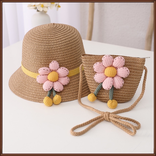 Túi Rơm Đựng Tiền Xu Chống Nắng Thoáng Khí Thời Trang Mùa Hè Cho Bé Gái