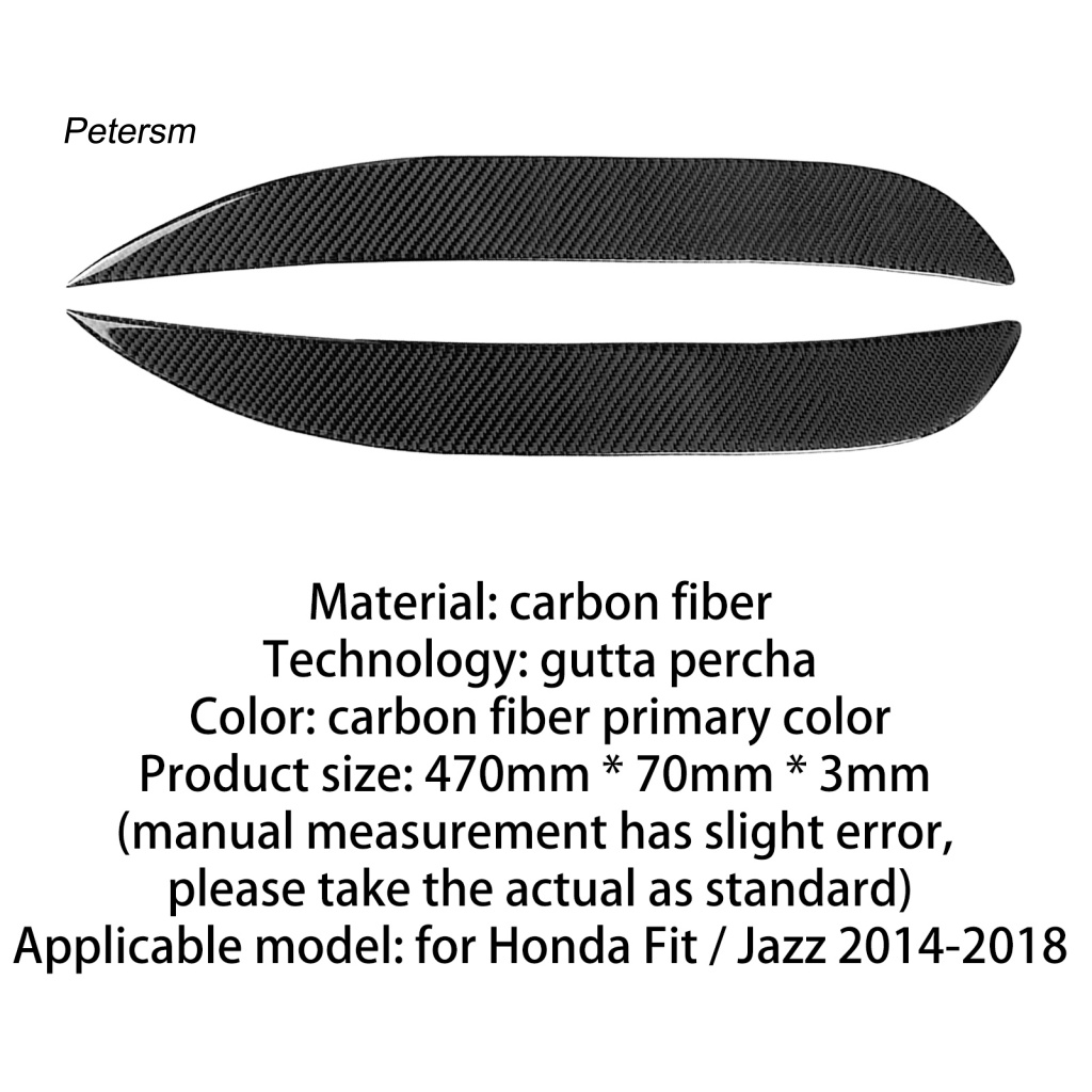 1 Cặp Đề Can Dán Đèn Sương Mù Bằng Sợi Carbon Chống Nước Thông Dụng Cho Honda Fit / Jazz 2014-2018