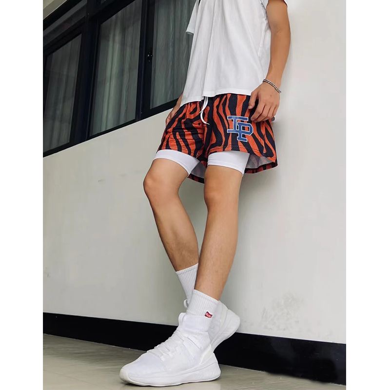 Inaka POWER Quần Short Thể Thao Dáng Rộng Giả Hai Lớp Phong Cách Mới Đường Phố Mỹ Không Đầu Gối Nhanh Khô Hợp Thời Trang Tập Thể Dục