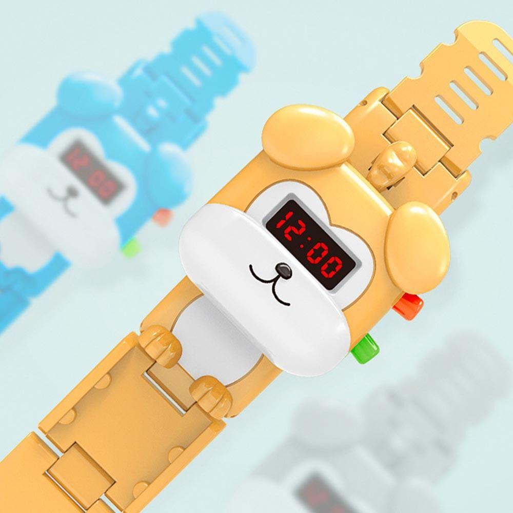 ANEMONE Đồng Hồ Đeo Tay Điện Tử Bằng Nhựa Chống Rơi Hình Thỏ / Khỉ Hoạt Hình Kiểu Hàn Quốc Cho Bé